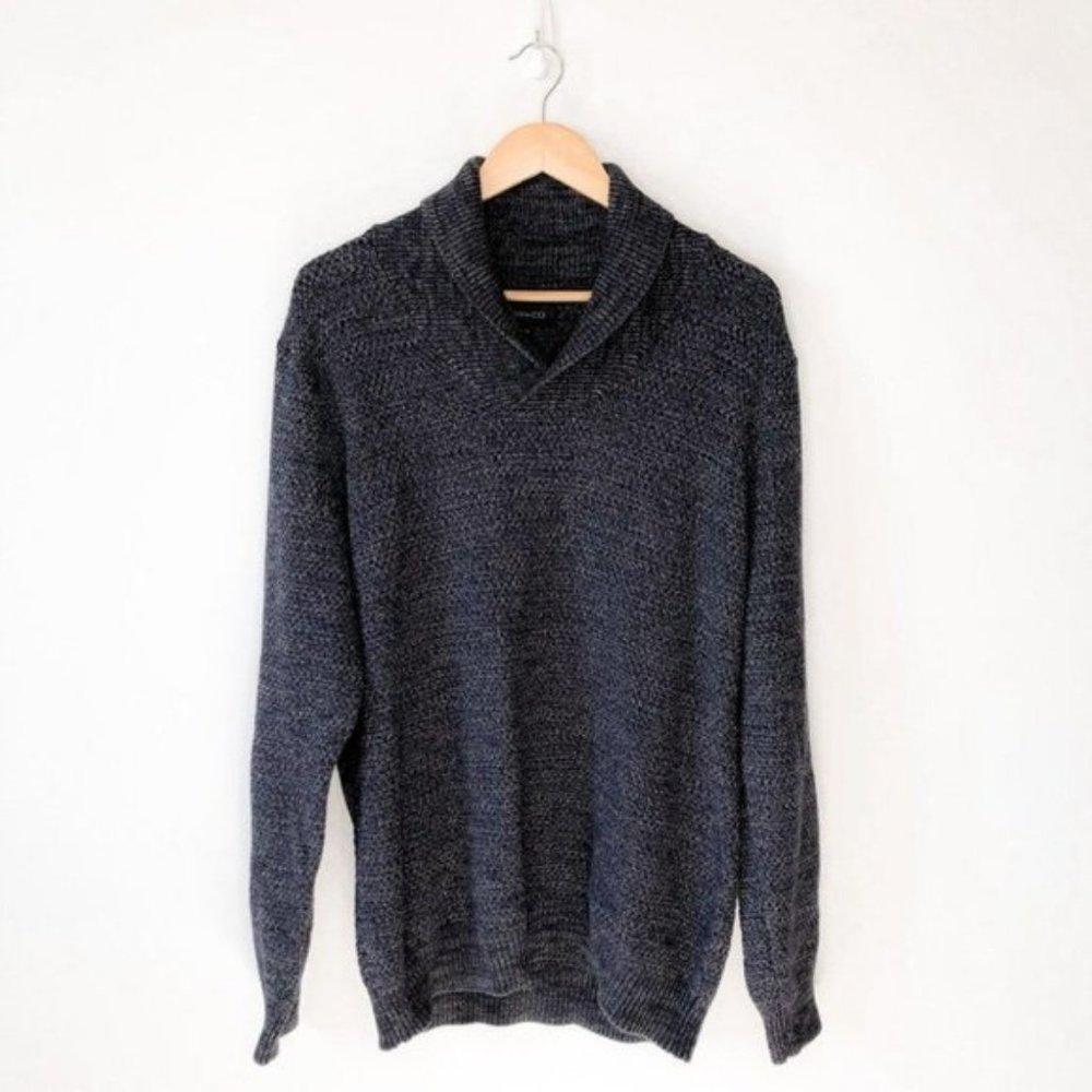 RW&CO Men's Cotton Knit Cowl V Neck Sweater